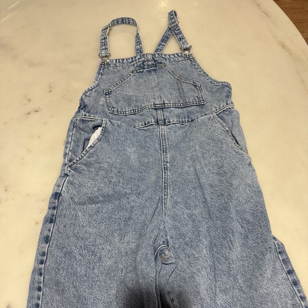 MNG Mango Women’s XS Light Washed Denim Overalls Bib Strap Casual Blue Jumpsuit - Picture 7 of 12